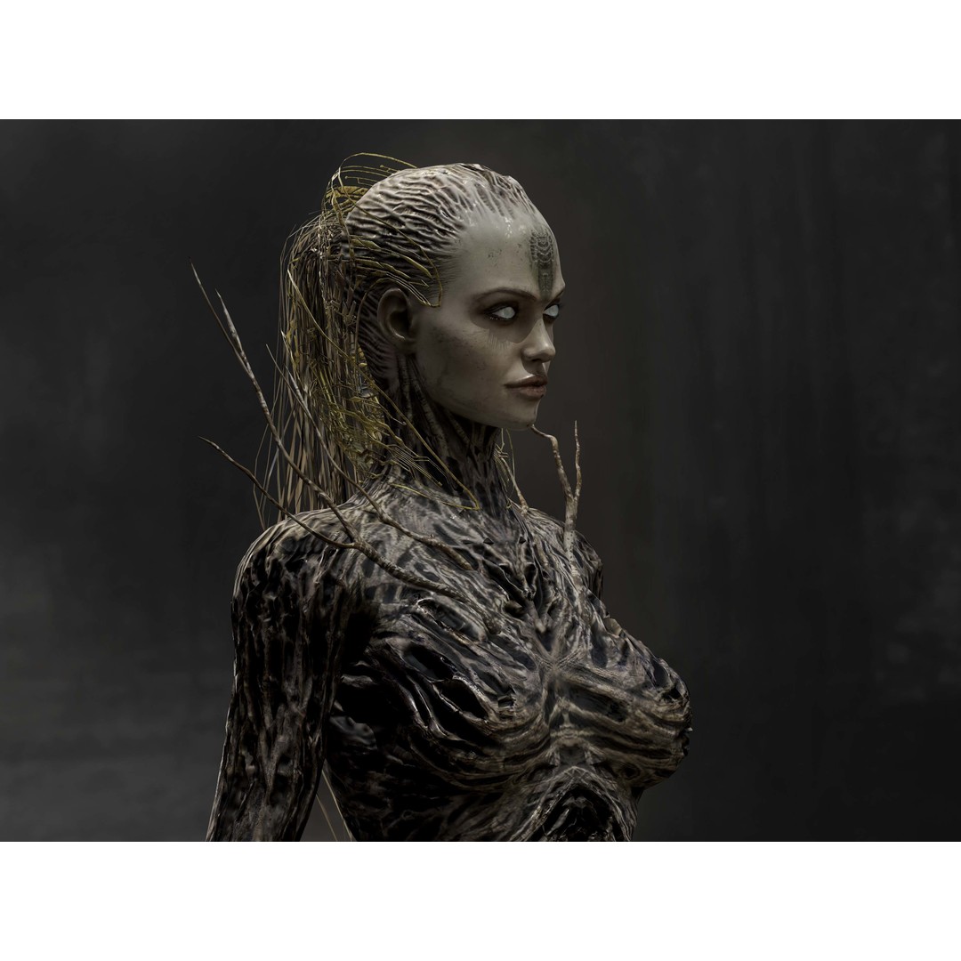 Anunnaki 3D Model – Low Poly Rigged Character with PBR Textures - View 4