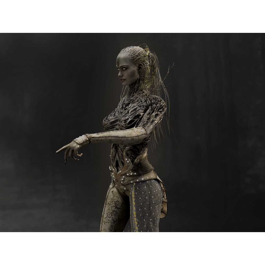 Anunnaki 3D Model – Low Poly Rigged Character with PBR Textures - View 5