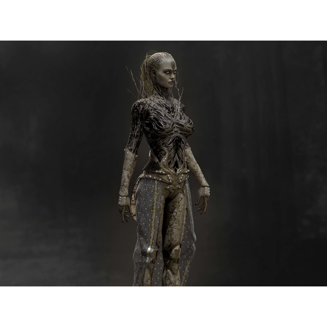 Anunnaki 3D Model – Low Poly Rigged Character with PBR Textures - View 6