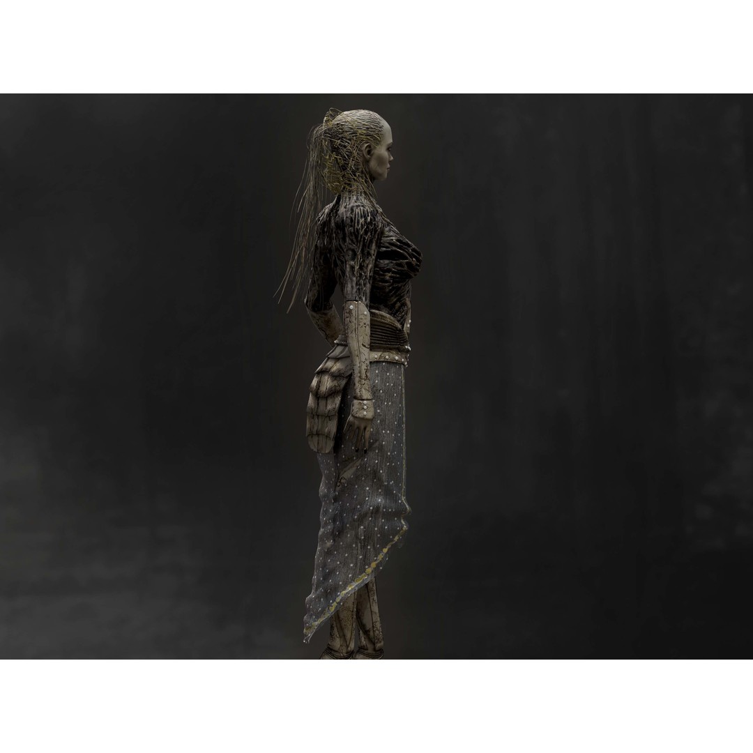 Anunnaki 3D Model – Low Poly Rigged Character with PBR Textures - View 7