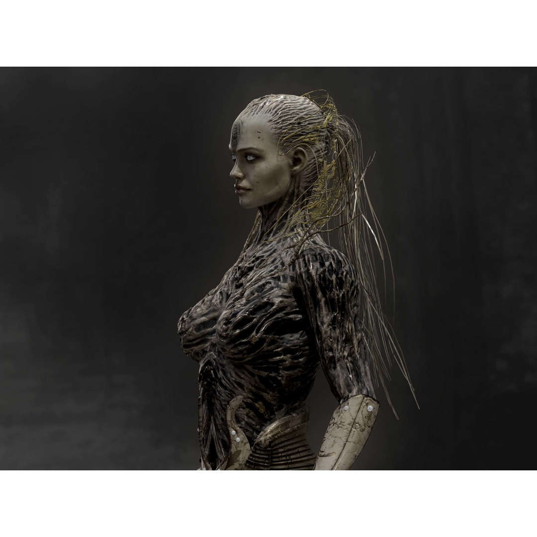 Anunnaki 3D Model – Low Poly Rigged Character with PBR Textures - View 9