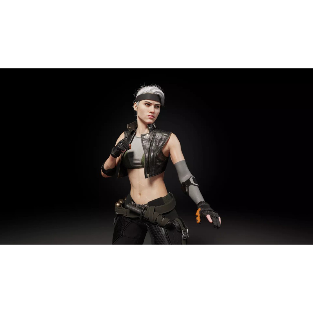 Sonya Blade 3D Model – Rigged Character for Games, FBX, OBJ - View 14