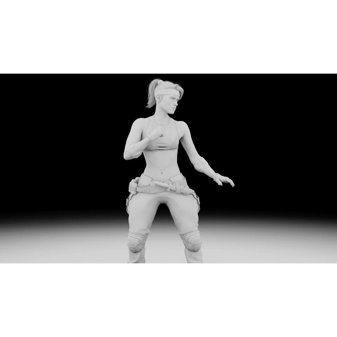 Sonya Blade 3D Model – Rigged Character for Games, FBX, OBJ - View 19