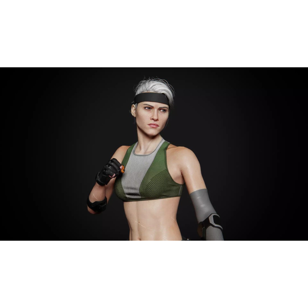 Sonya Blade 3D Model – Rigged Character for Games, FBX, OBJ - View 3