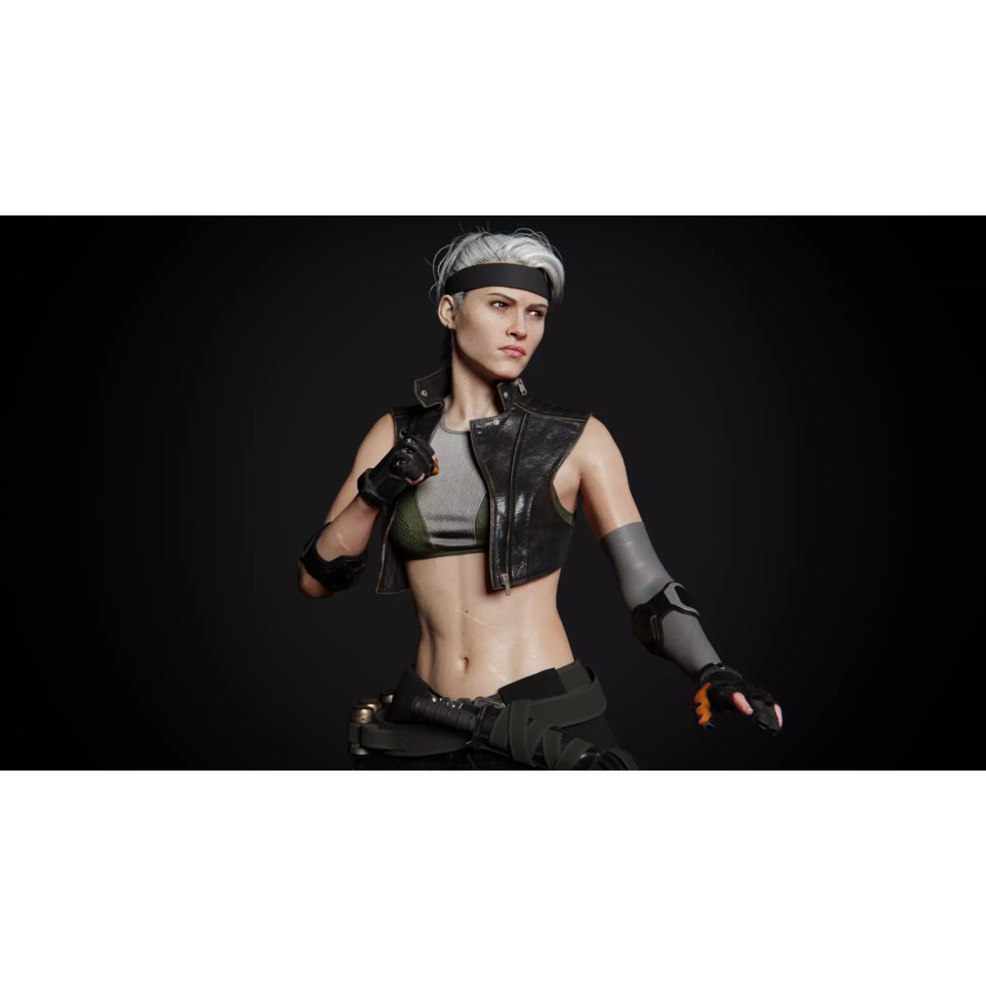 Sonya Blade 3D Model – Rigged Character for Games, FBX, OBJ - View 4