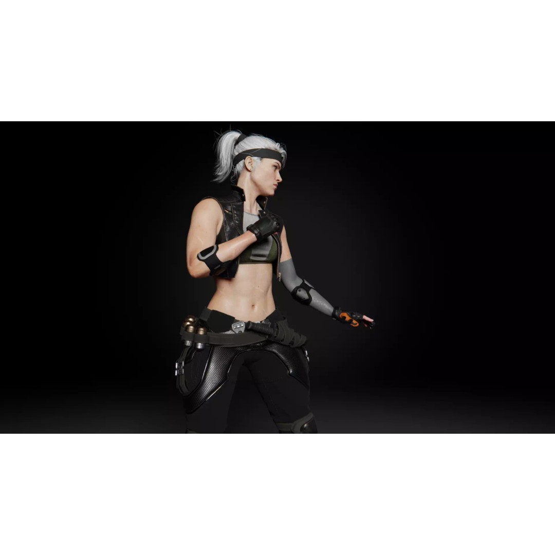 Sonya Blade 3D Model – Rigged Character for Games, FBX, OBJ - View 6