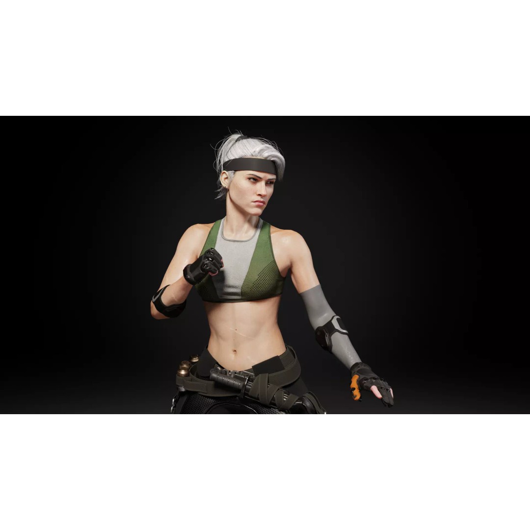 Sonya Blade 3D Model – Rigged Character for Games, FBX, OBJ - View 9