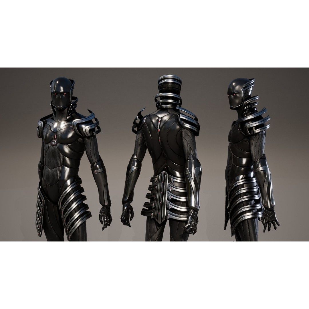 Low-Poly Robot 3D Model – Game-Ready Rigged Character, FBX - View 10