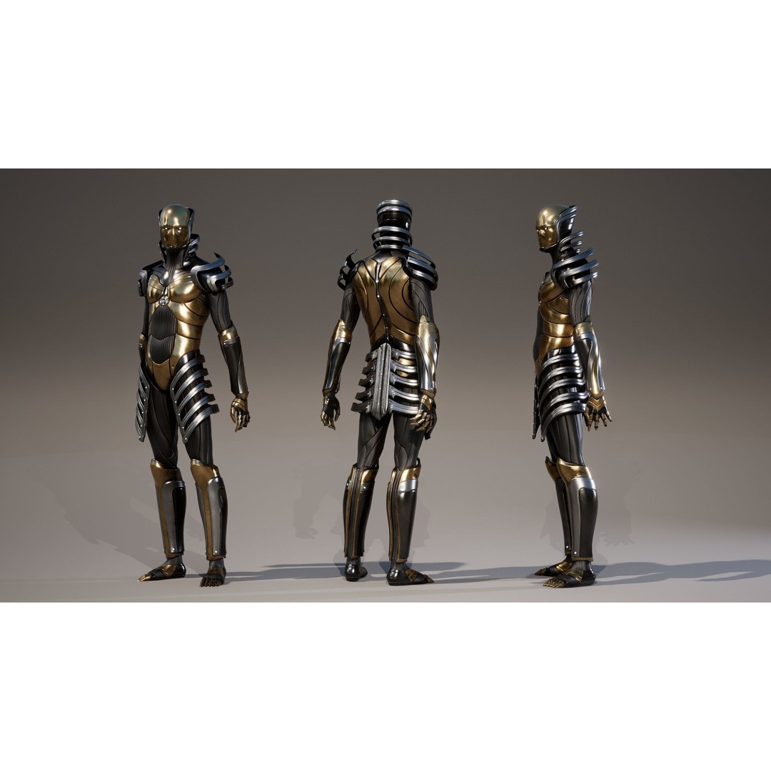 Low-Poly Robot 3D Model – Game-Ready Rigged Character, FBX - View 11