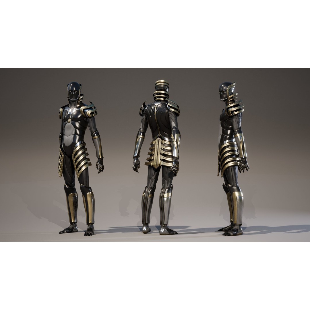 Low-Poly Robot 3D Model – Game-Ready Rigged Character, FBX - View 13
