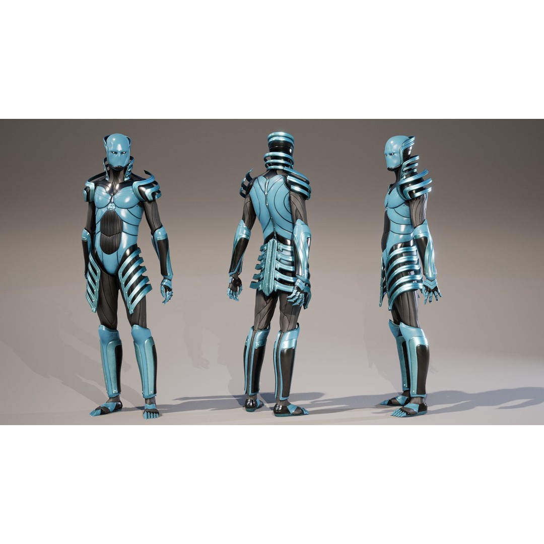 Low-Poly Robot 3D Model – Game-Ready Rigged Character, FBX - View 14