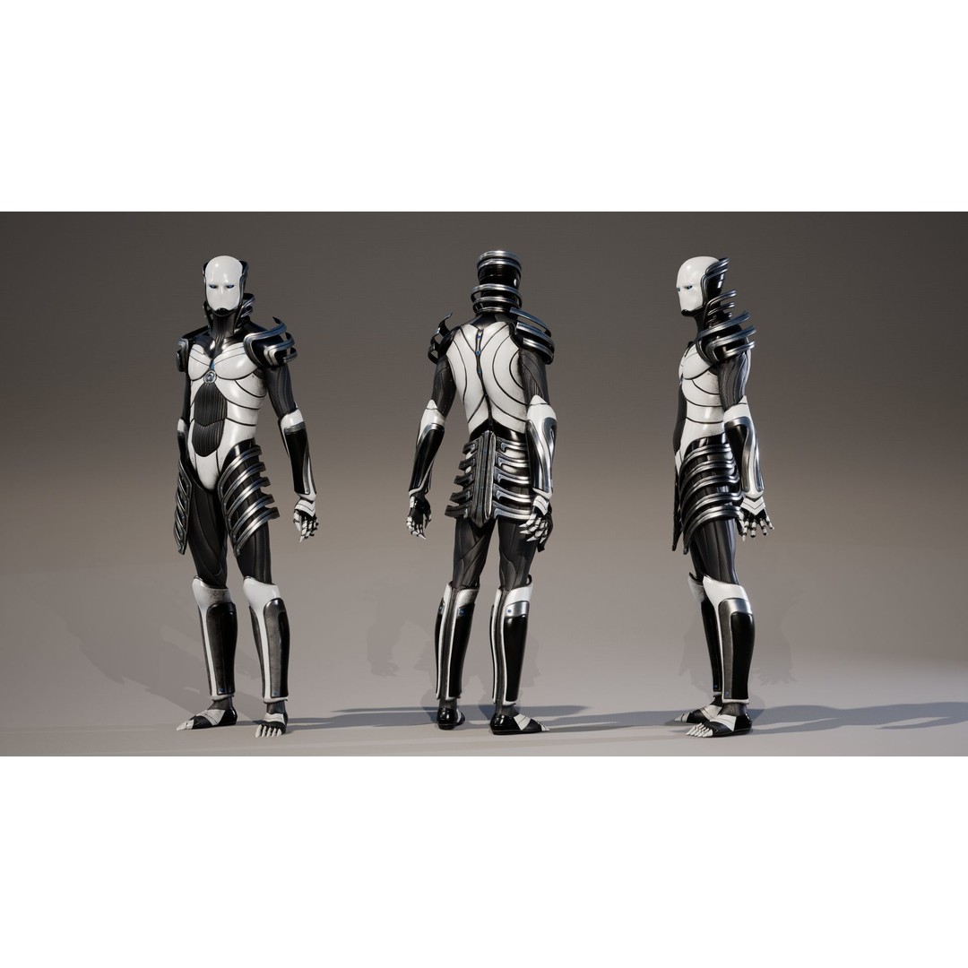 Low-Poly Robot 3D Model – Game-Ready Rigged Character, FBX - View 3