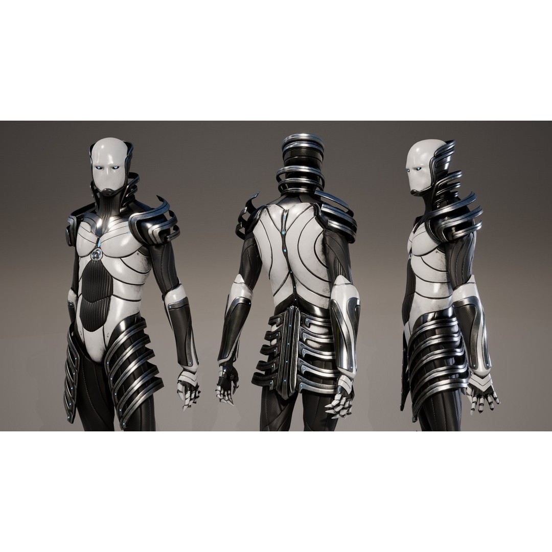 Low-Poly Robot 3D Model – Game-Ready Rigged Character, FBX - View 4