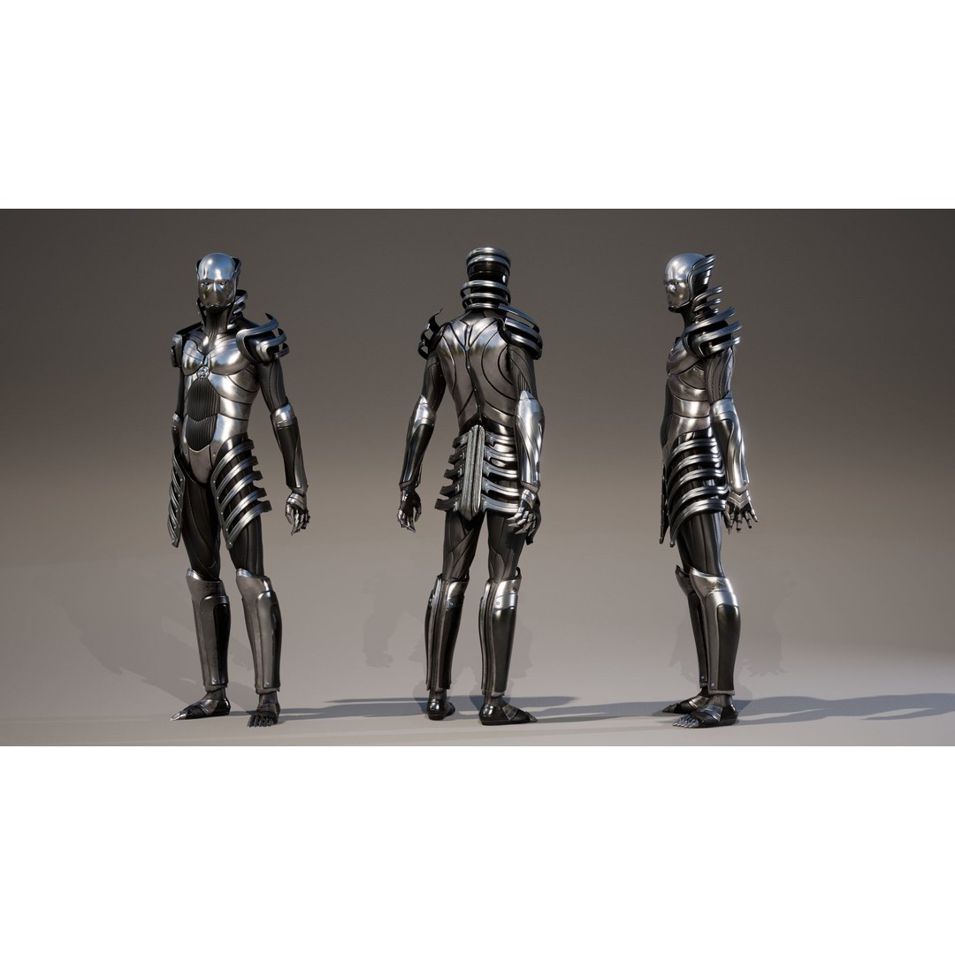 Low-Poly Robot 3D Model – Game-Ready Rigged Character, FBX - View 5