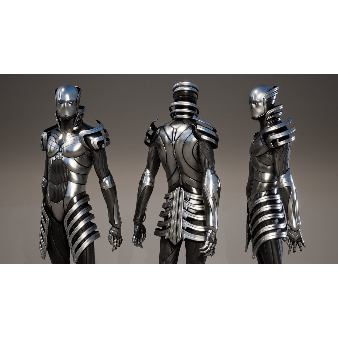 Low-Poly Robot 3D Model – Game-Ready Rigged Character, FBX - View 6