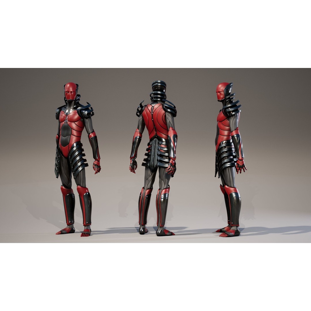 Low-Poly Robot 3D Model – Game-Ready Rigged Character, FBX - View 7