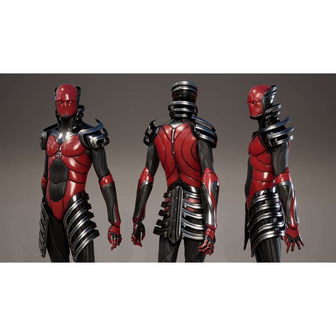 Low-Poly Robot 3D Model – Game-Ready Rigged Character, FBX - View 8