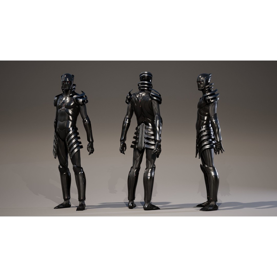 Low-Poly Robot 3D Model – Game-Ready Rigged Character, FBX - View 9