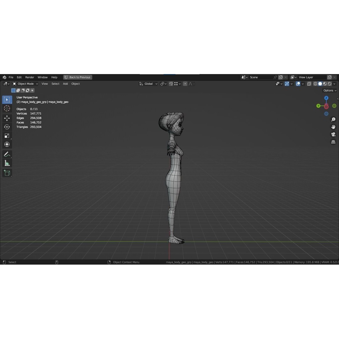 Cartoon Girl 3D Model – Stylized Teen Character, Rigged, FBX, Blender - View 11