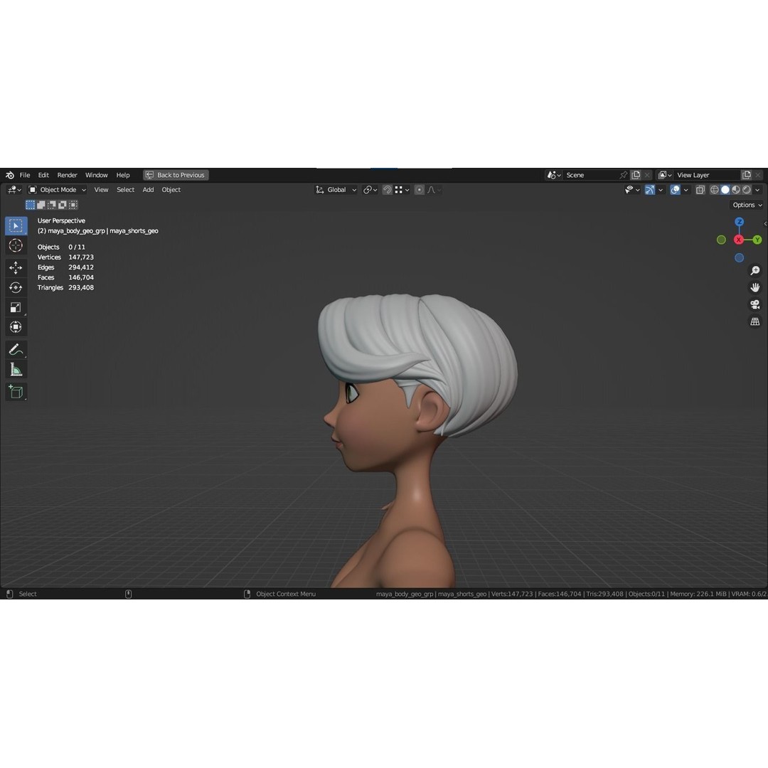 Cartoon Girl 3D Model – Stylized Teen Character, Rigged, FBX, Blender - View 14