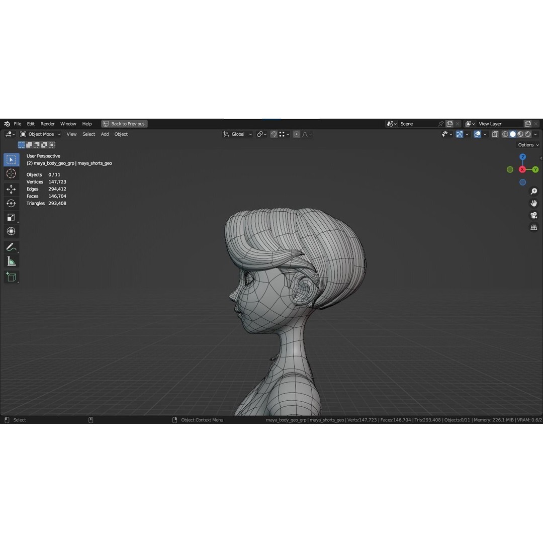 Cartoon Girl 3D Model – Stylized Teen Character, Rigged, FBX, Blender - View 15