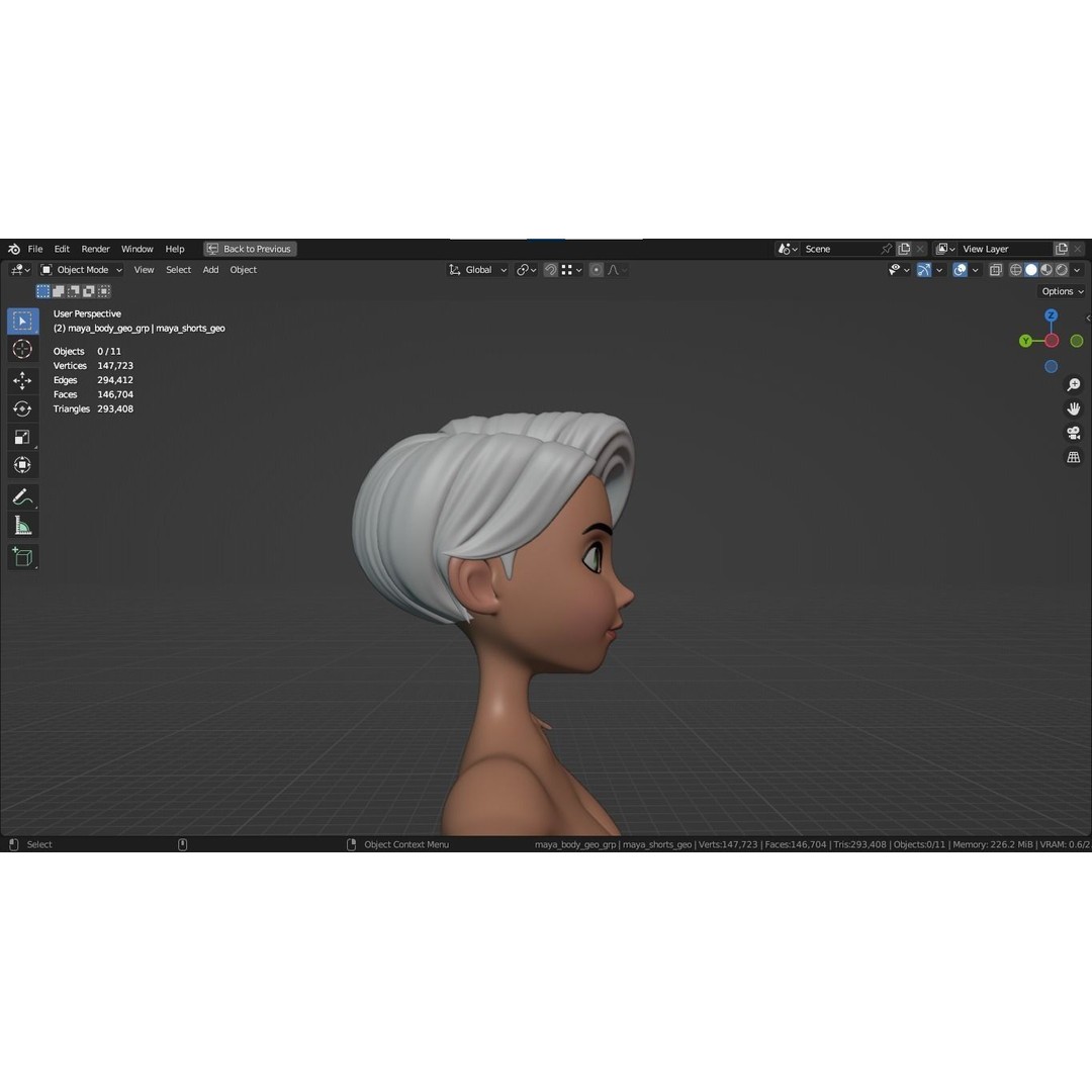 Cartoon Girl 3D Model – Stylized Teen Character, Rigged, FBX, Blender - View 18