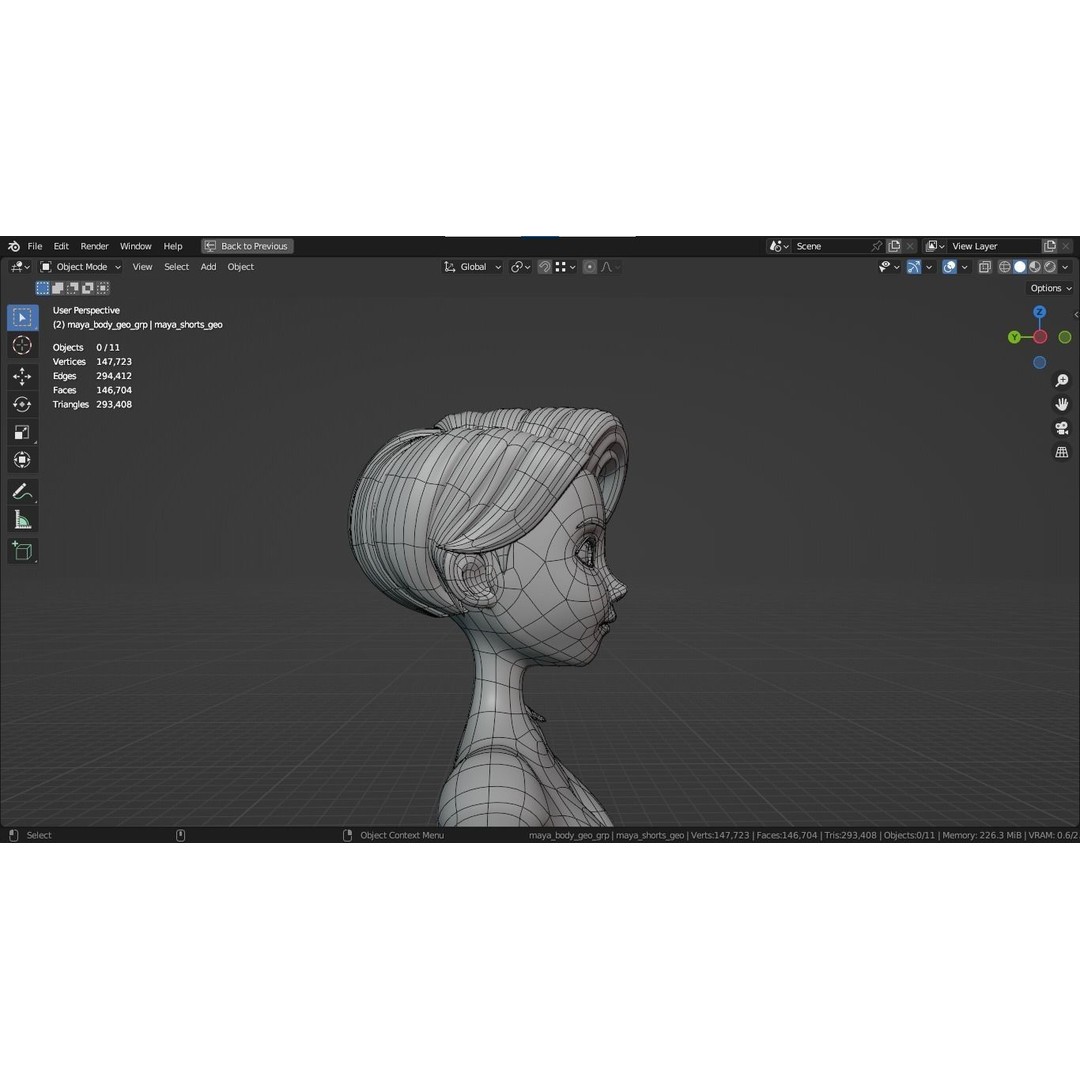Cartoon Girl 3D Model – Stylized Teen Character, Rigged, FBX, Blender - View 19