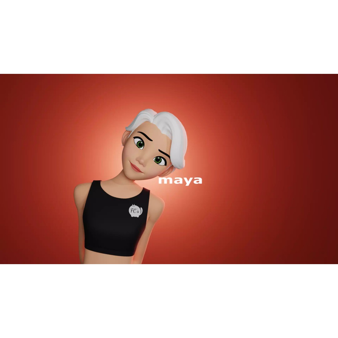 Cartoon Girl 3D Model – Stylized Teen Character, Rigged, FBX, Blender - View 2