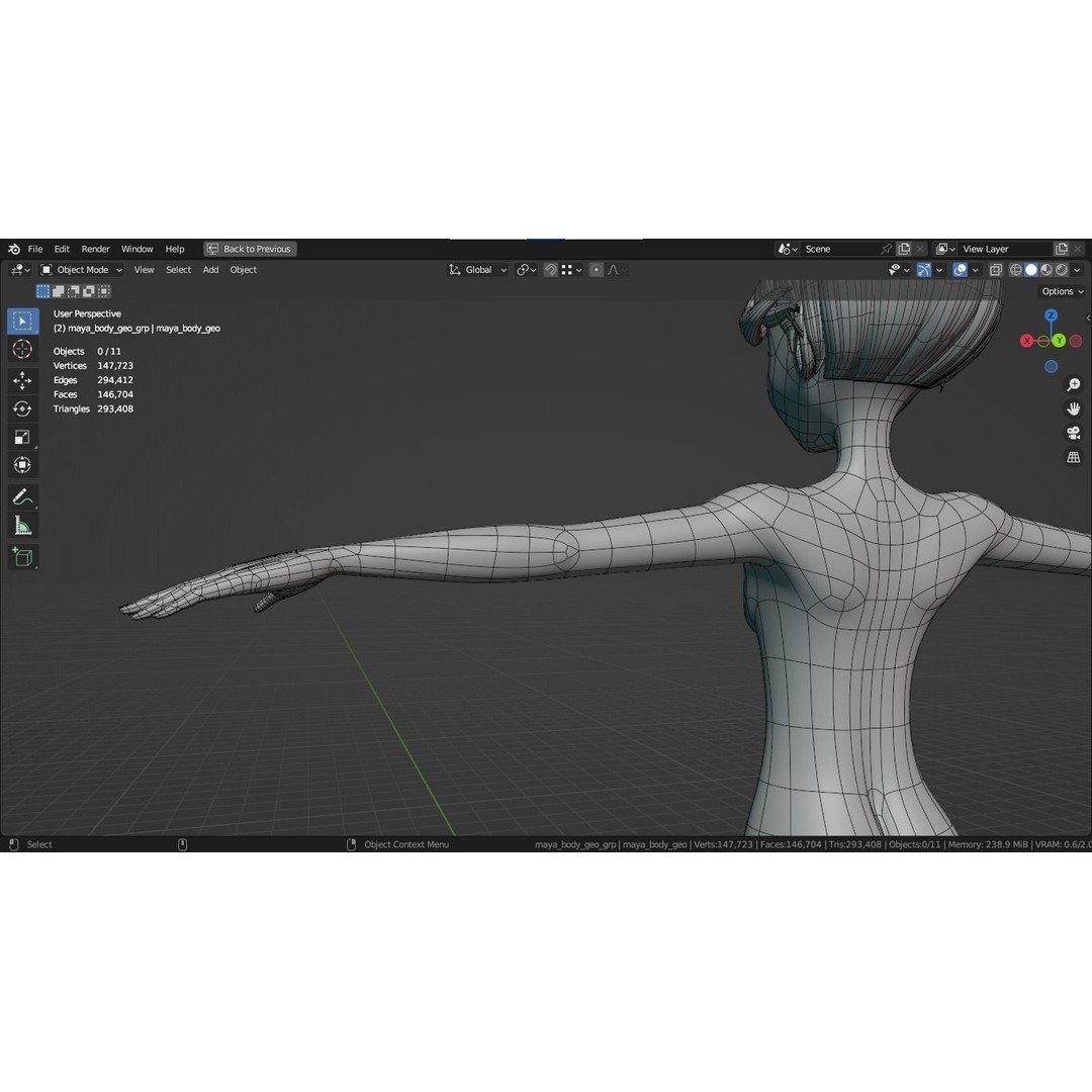 Cartoon Girl 3D Model – Stylized Teen Character, Rigged, FBX, Blender - View 26