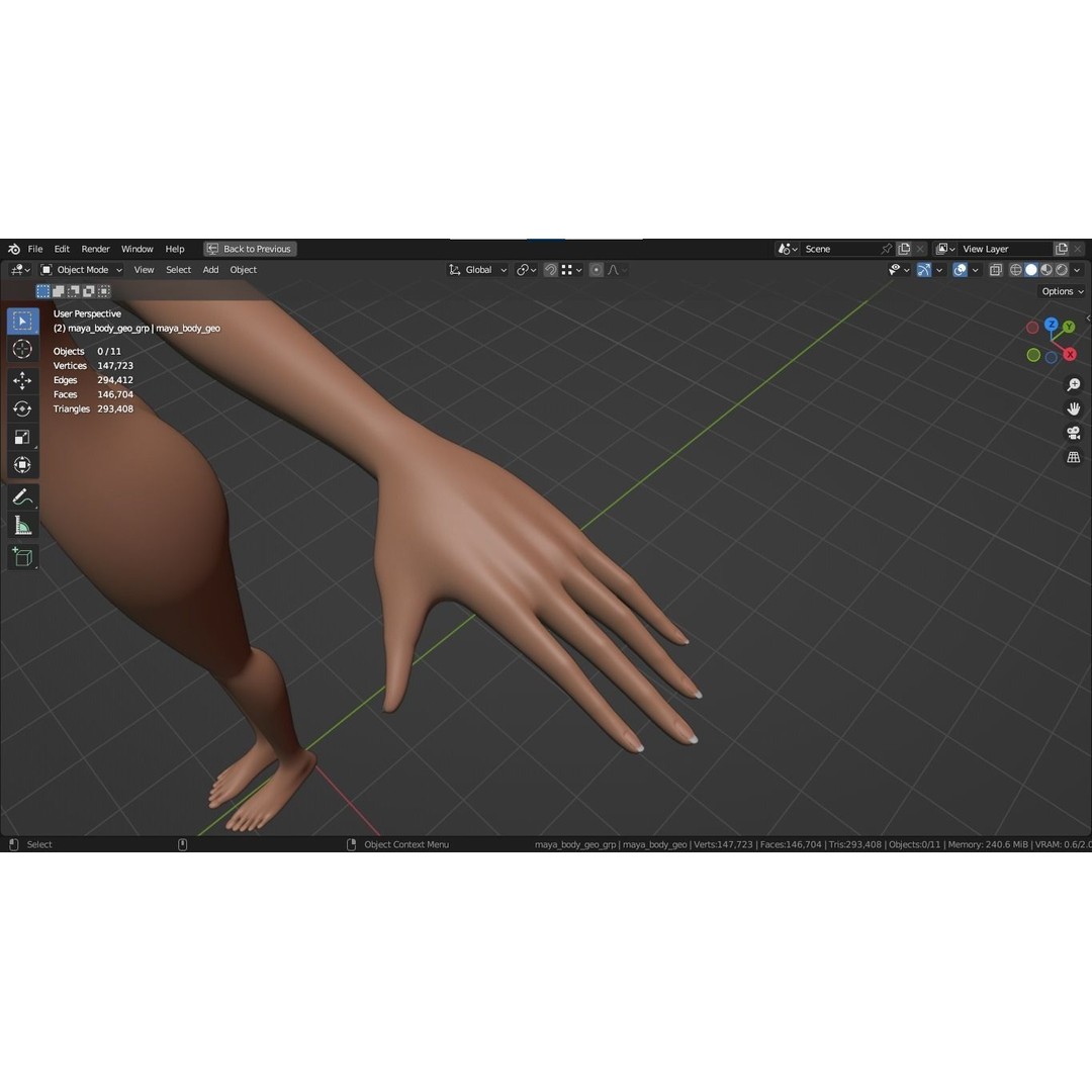 Cartoon Girl 3D Model – Stylized Teen Character, Rigged, FBX, Blender - View 27