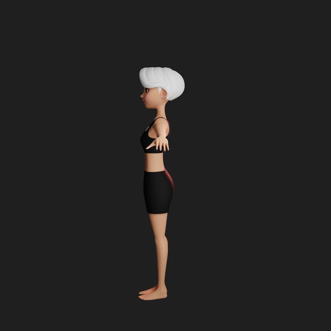 Cartoon Girl 3D Model – Stylized Teen Character, Rigged, FBX, Blender - View 41