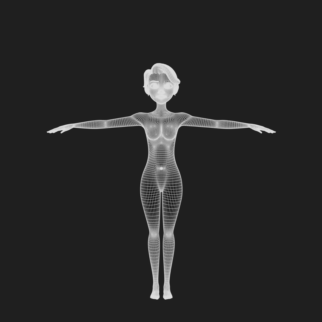 Cartoon Girl 3D Model – Stylized Teen Character, Rigged, FBX, Blender - View 47