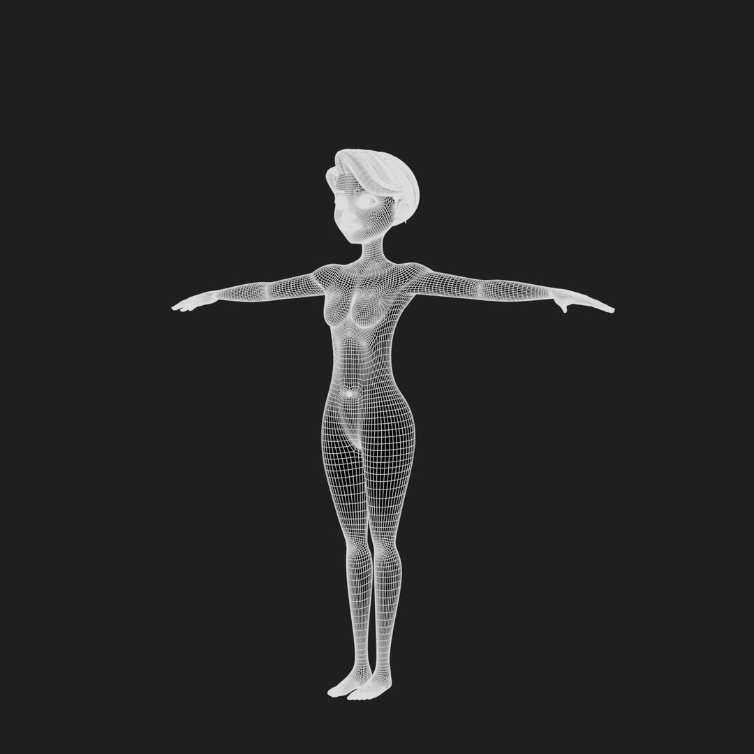 Cartoon Girl 3D Model – Stylized Teen Character, Rigged, FBX, Blender - View 48