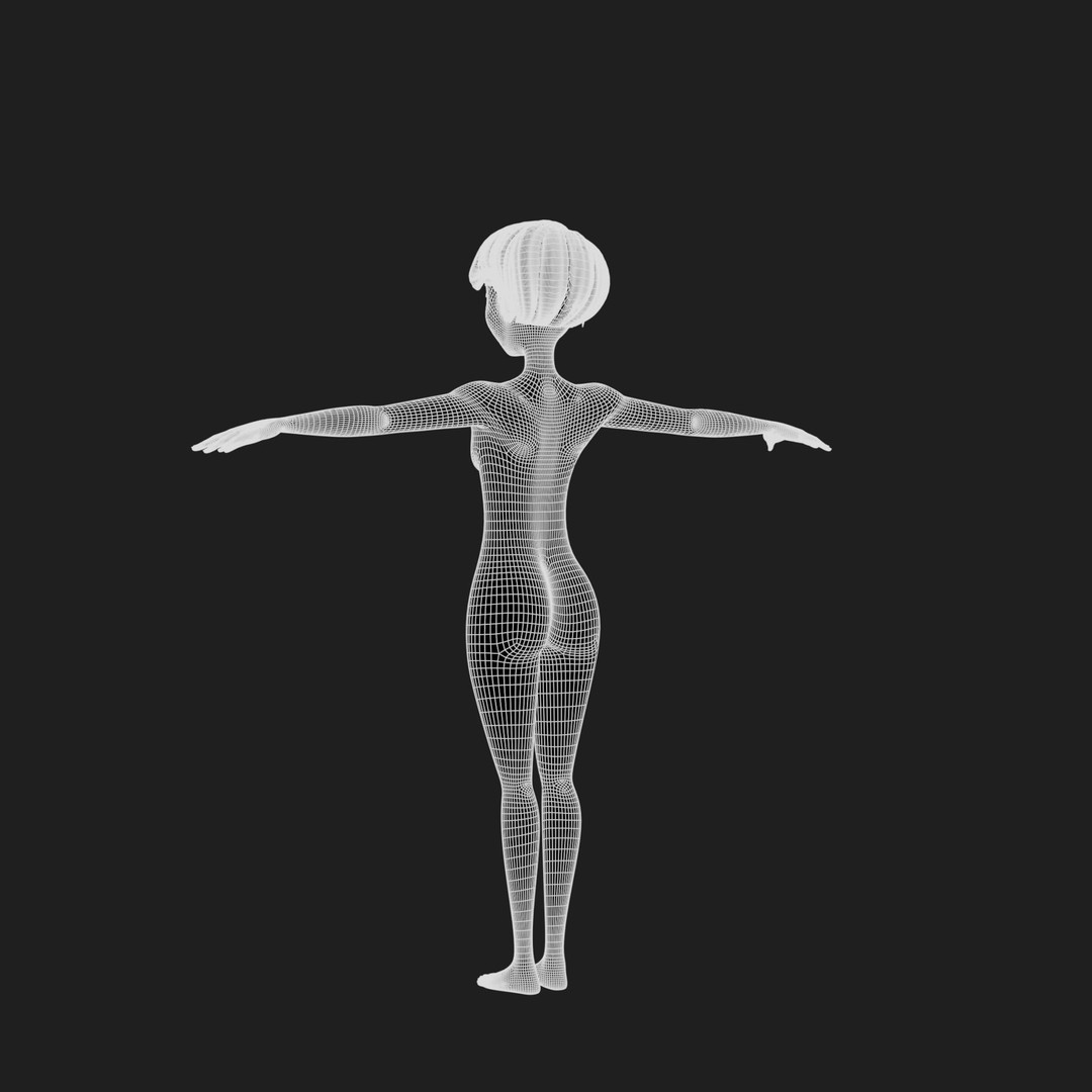 Cartoon Girl 3D Model – Stylized Teen Character, Rigged, FBX, Blender - View 50