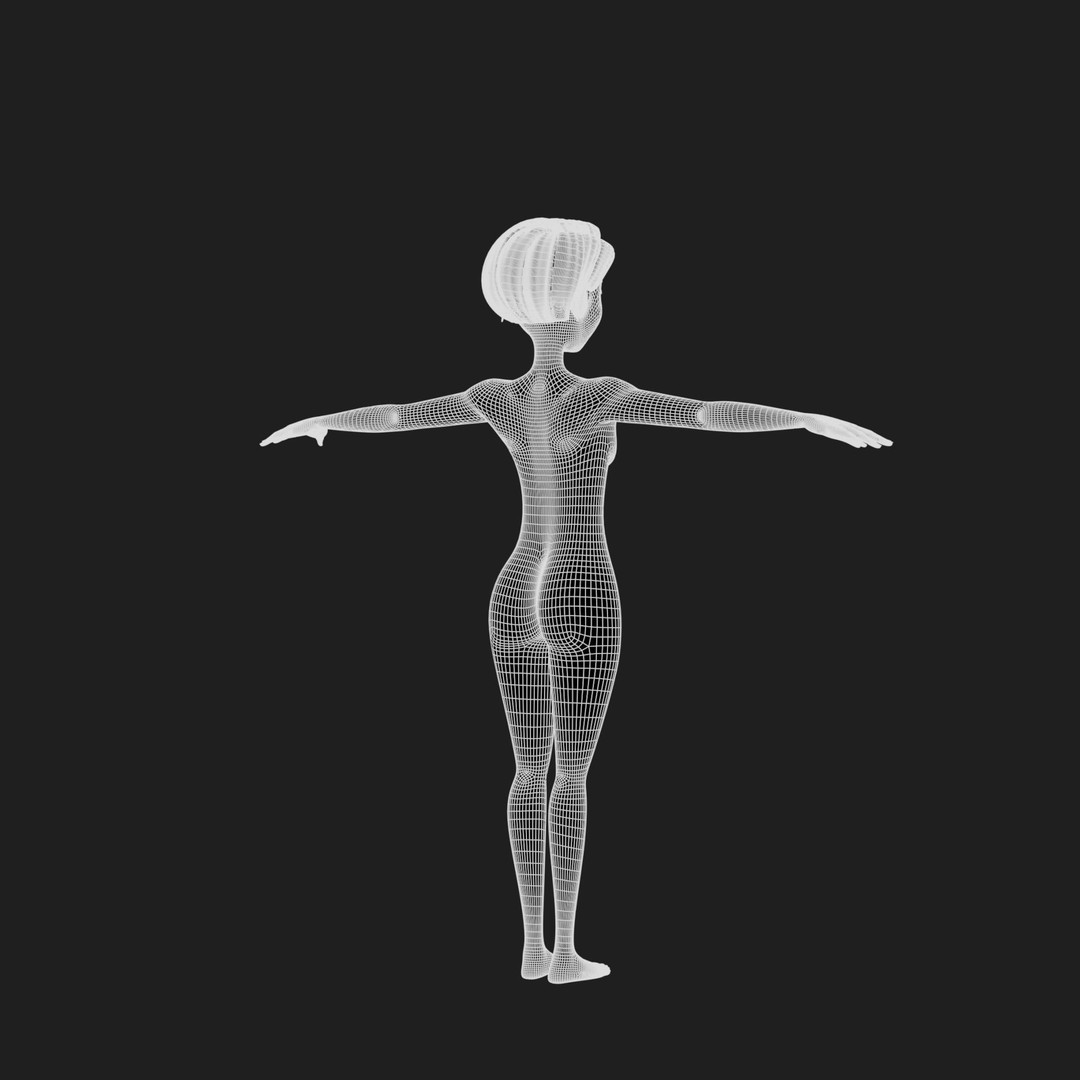 Cartoon Girl 3D Model – Stylized Teen Character, Rigged, FBX, Blender - View 52