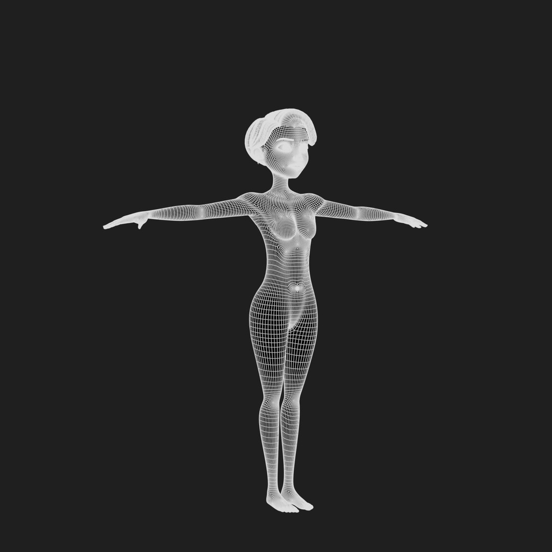 Cartoon Girl 3D Model – Stylized Teen Character, Rigged, FBX, Blender - View 54