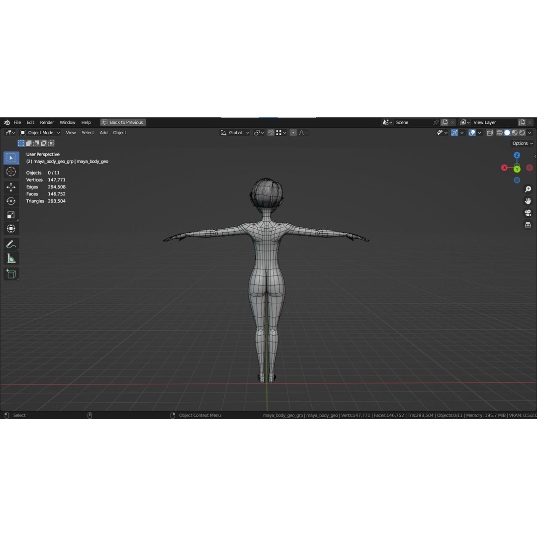 Cartoon Girl 3D Model – Stylized Teen Character, Rigged, FBX, Blender - View 9