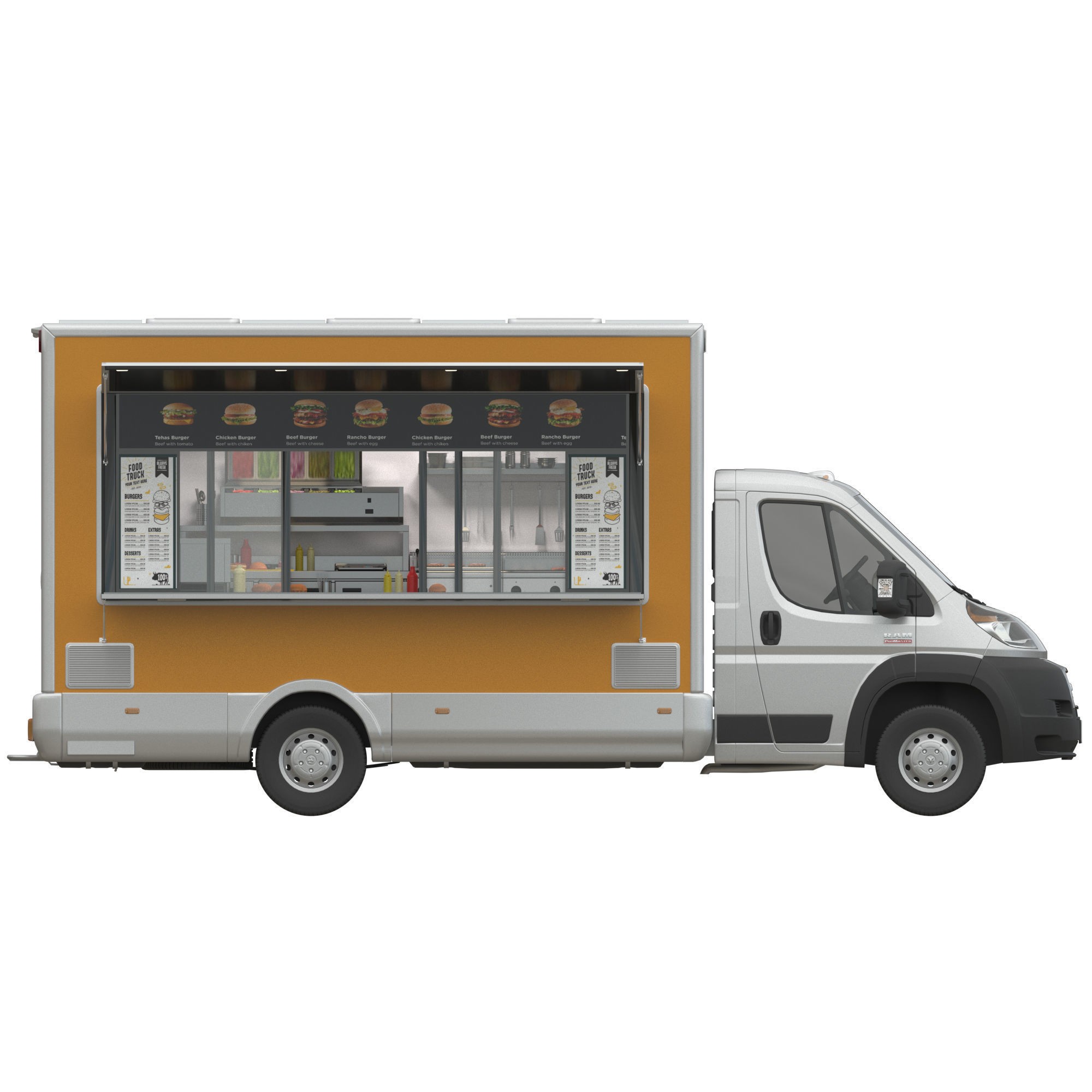 RAM PROMASTER Food Truck - Game-Ready 3D Model - View 12