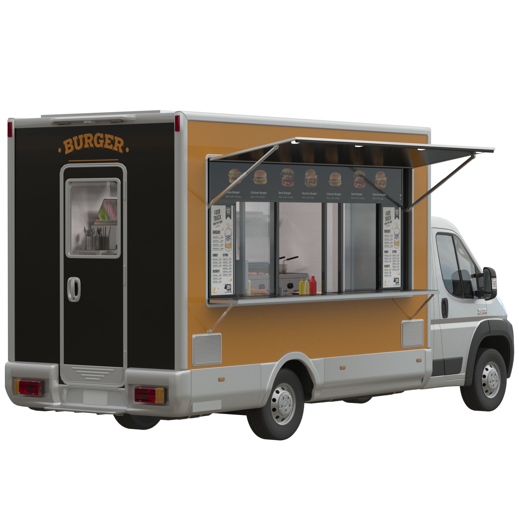 RAM PROMASTER Food Truck - Game-Ready 3D Model - View 3