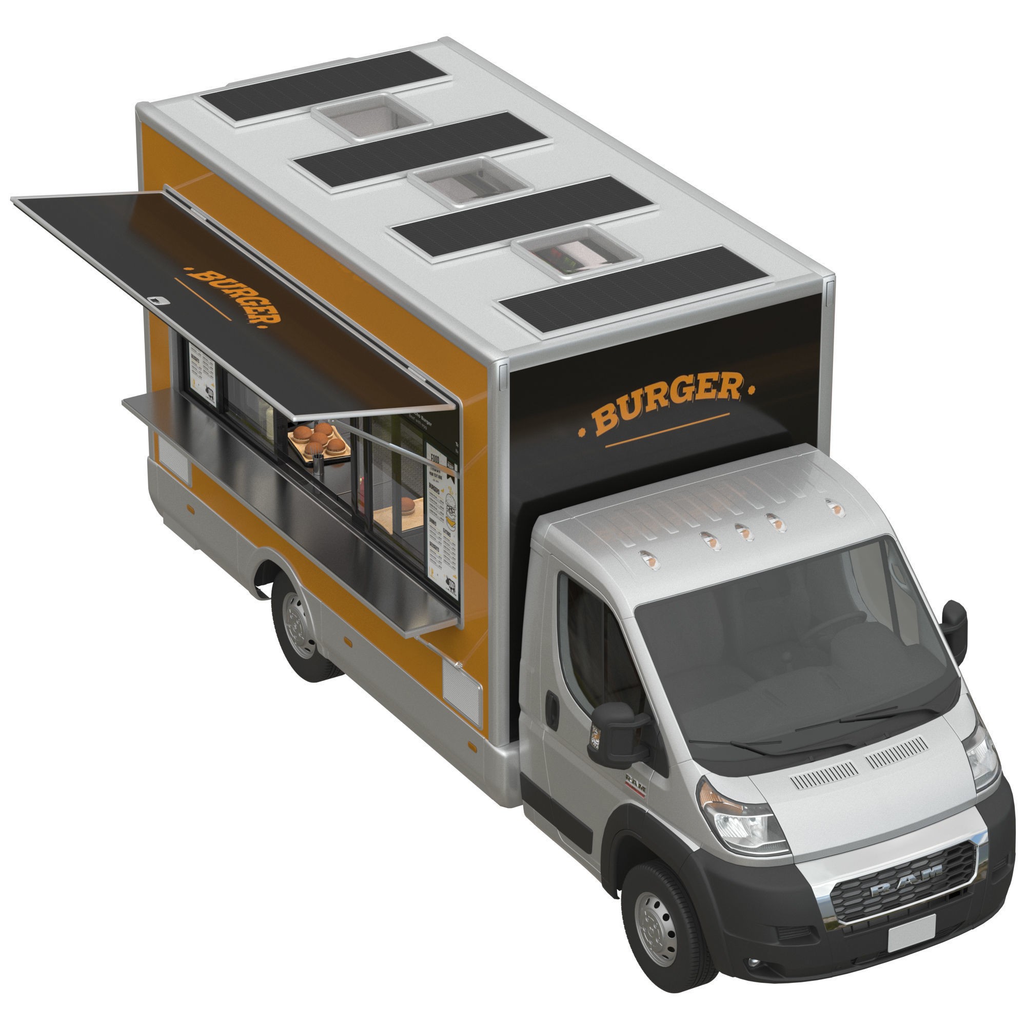RAM PROMASTER Food Truck - Game-Ready 3D Model - View 6