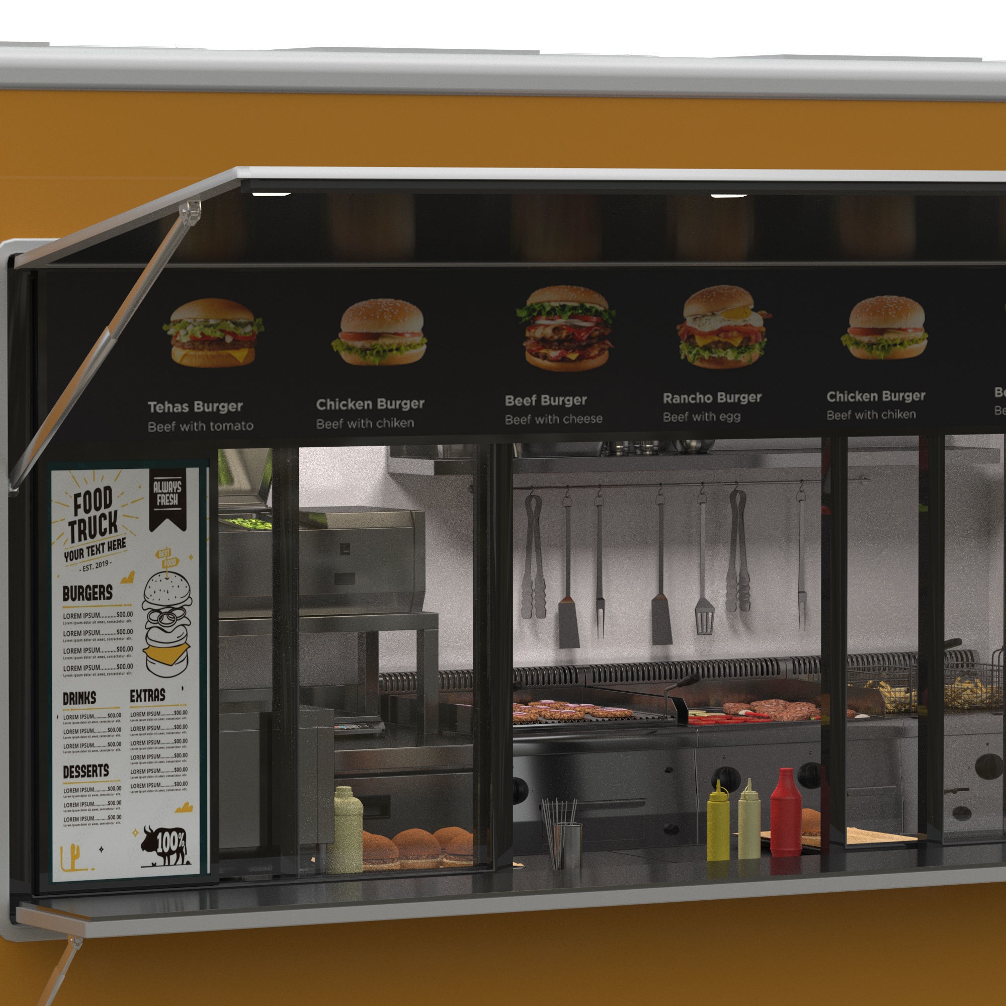 RAM PROMASTER Food Truck - Game-Ready 3D Model - View 7