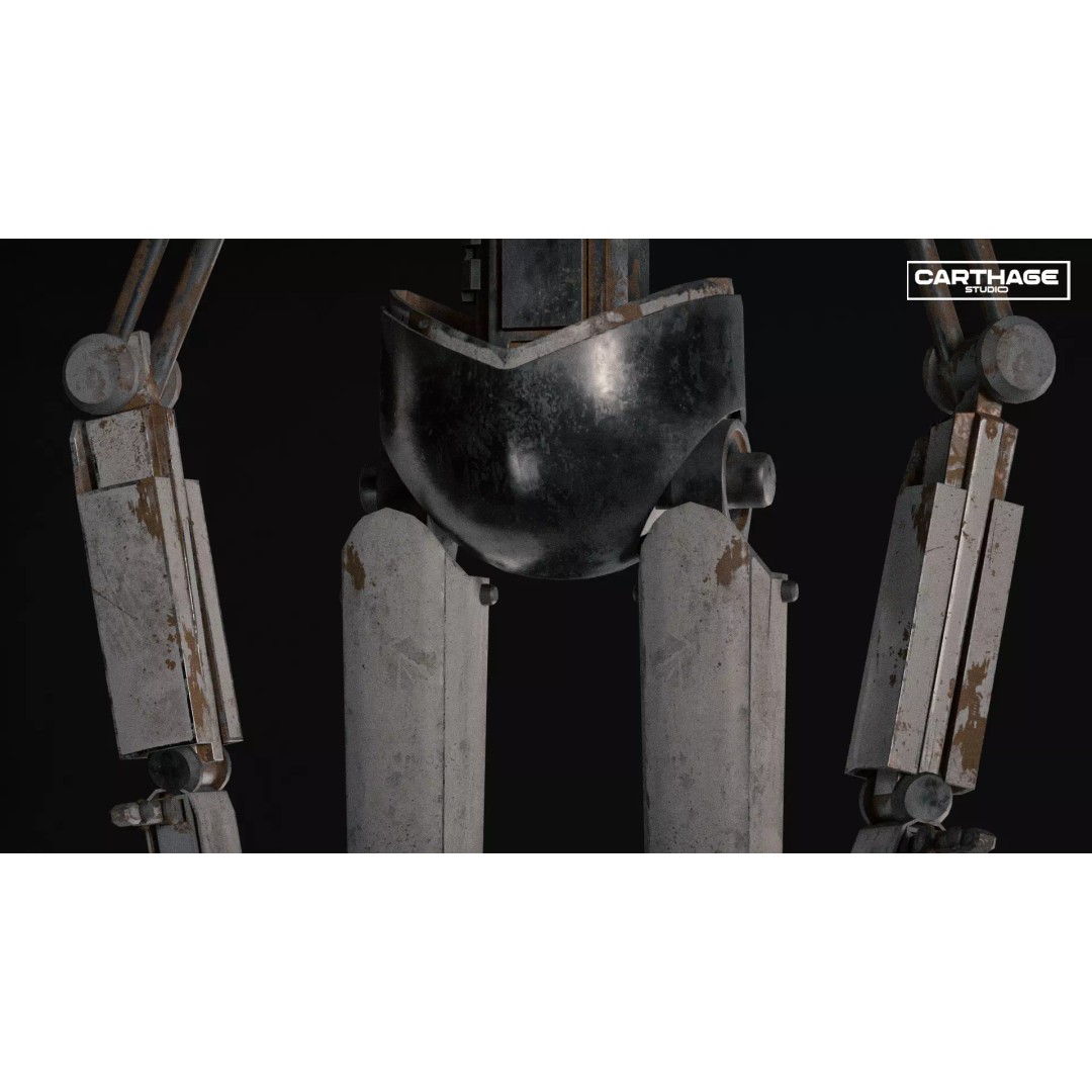 Armored Security Robot 3D Model – Rigged PBR Low Poly Game Asset, FBX - View 13