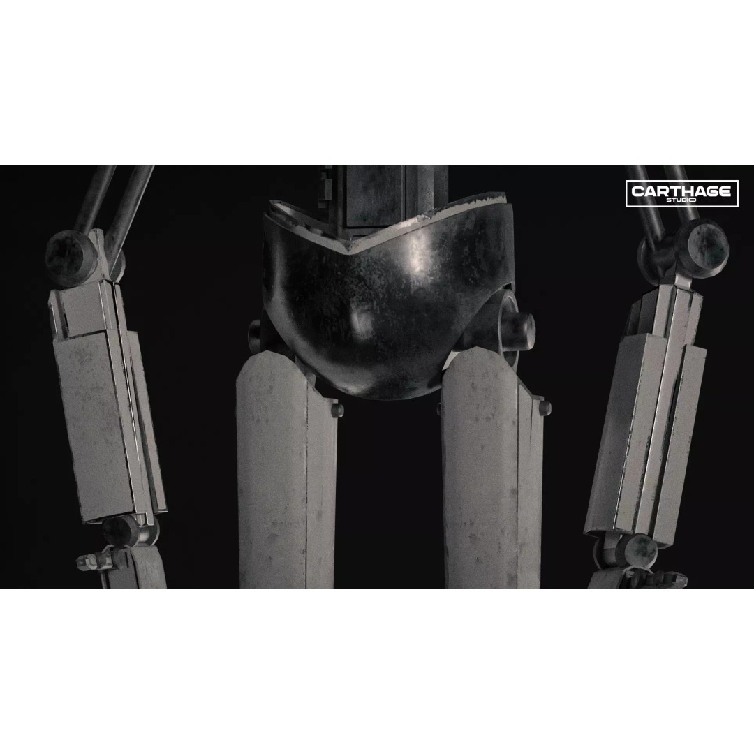 Armored Security Robot 3D Model – Rigged PBR Low Poly Game Asset, FBX - View 14