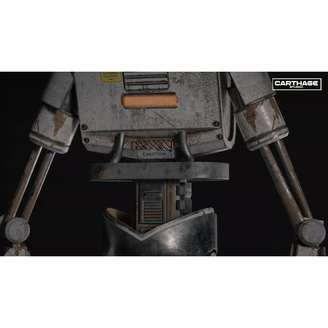 Armored Security Robot 3D Model – Rigged PBR Low Poly Game Asset, FBX - View 23