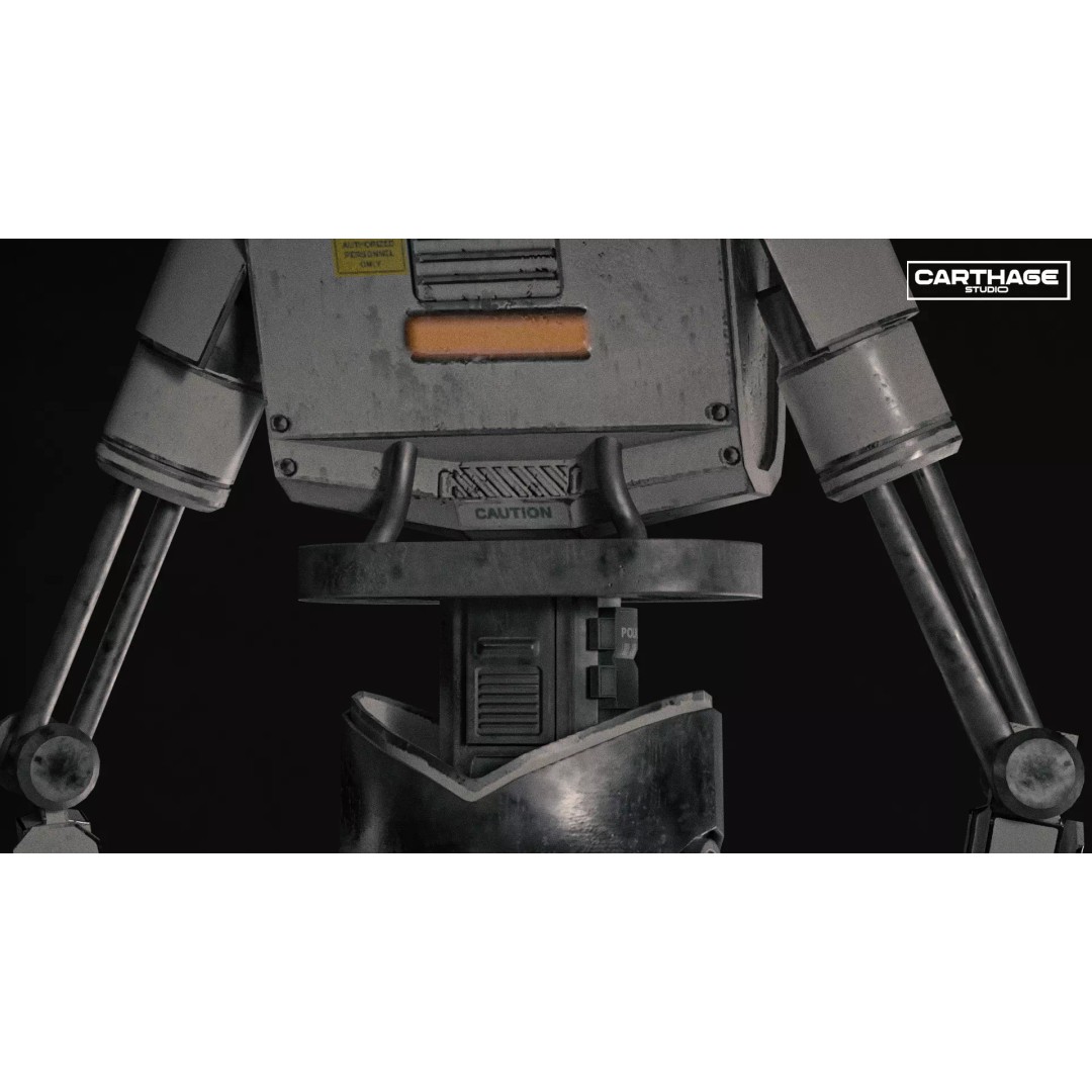 Armored Security Robot 3D Model – Rigged PBR Low Poly Game Asset, FBX - View 24