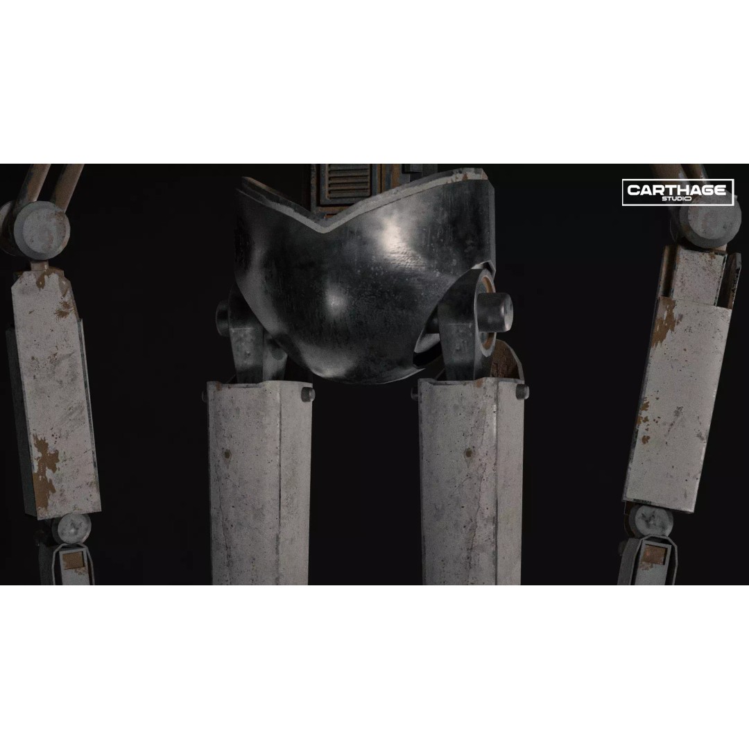 Armored Security Robot 3D Model – Rigged PBR Low Poly Game Asset, FBX - View 25