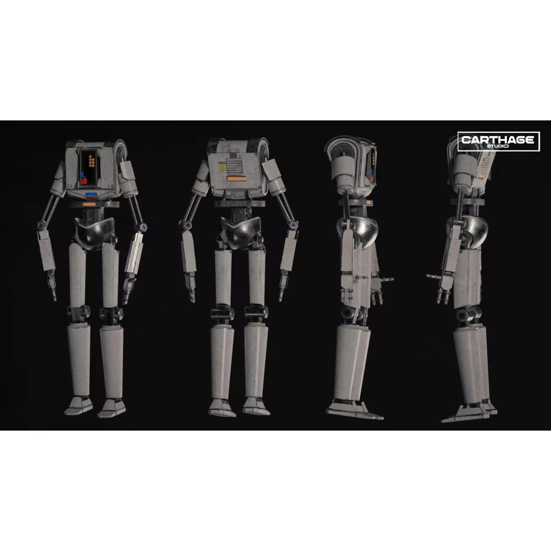 Armored Security Robot 3D Model – Rigged PBR Low Poly Game Asset, FBX - View 4