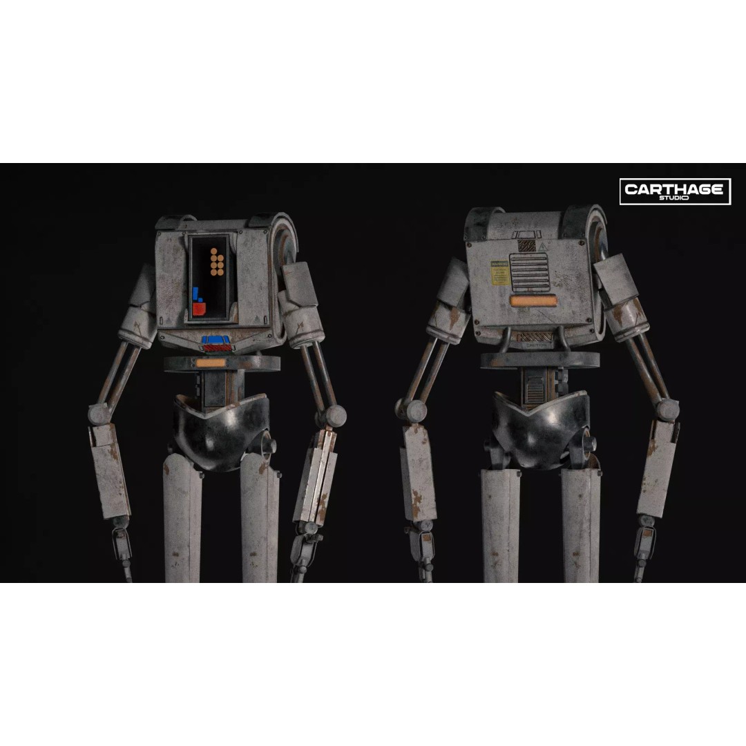Armored Security Robot 3D Model – Rigged PBR Low Poly Game Asset, FBX - View 5