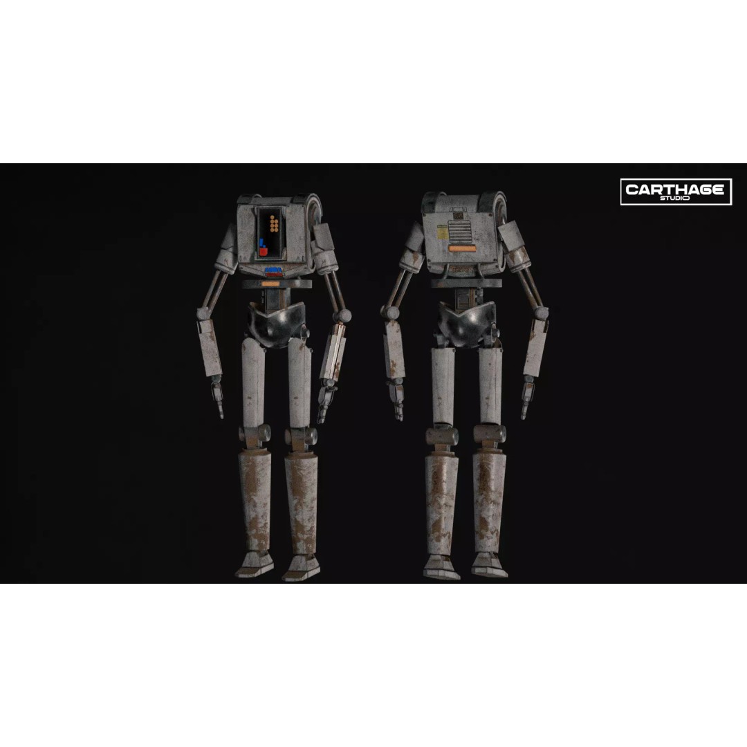 Armored Security Robot 3D Model – Rigged PBR Low Poly Game Asset, FBX - View 7