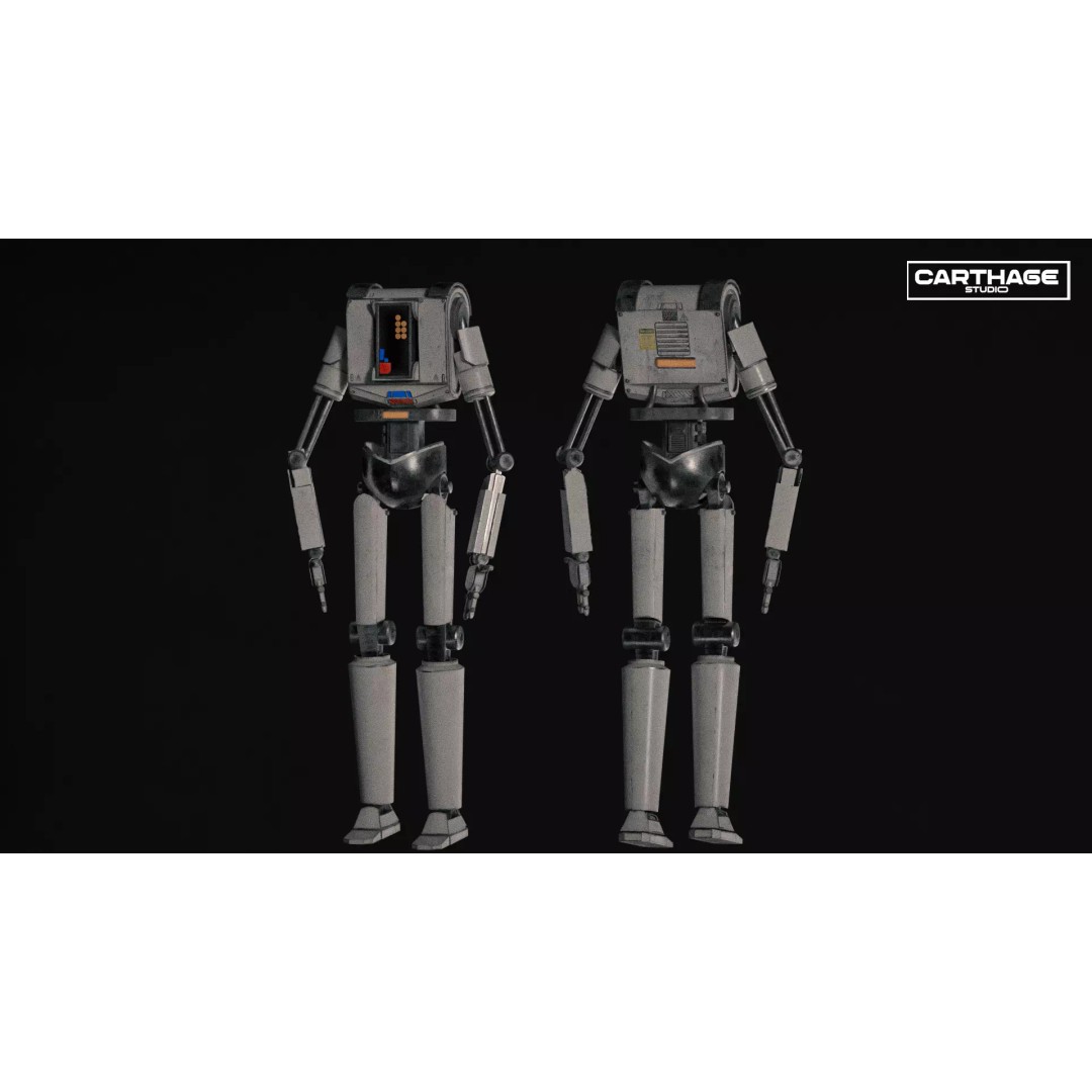 Armored Security Robot 3D Model – Rigged PBR Low Poly Game Asset, FBX - View 8